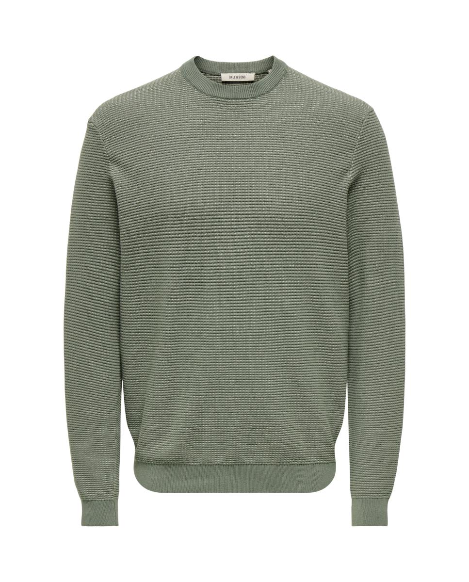 Camisola de malha com decote redondo Verde-escuro-4
