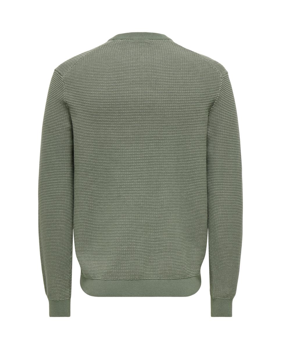 Camisola de malha com decote redondo Verde-escuro-5