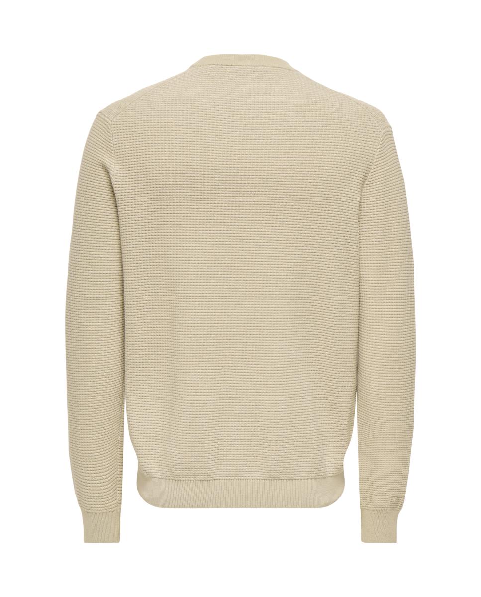 Camisola de malha com decote redondo Bege-5