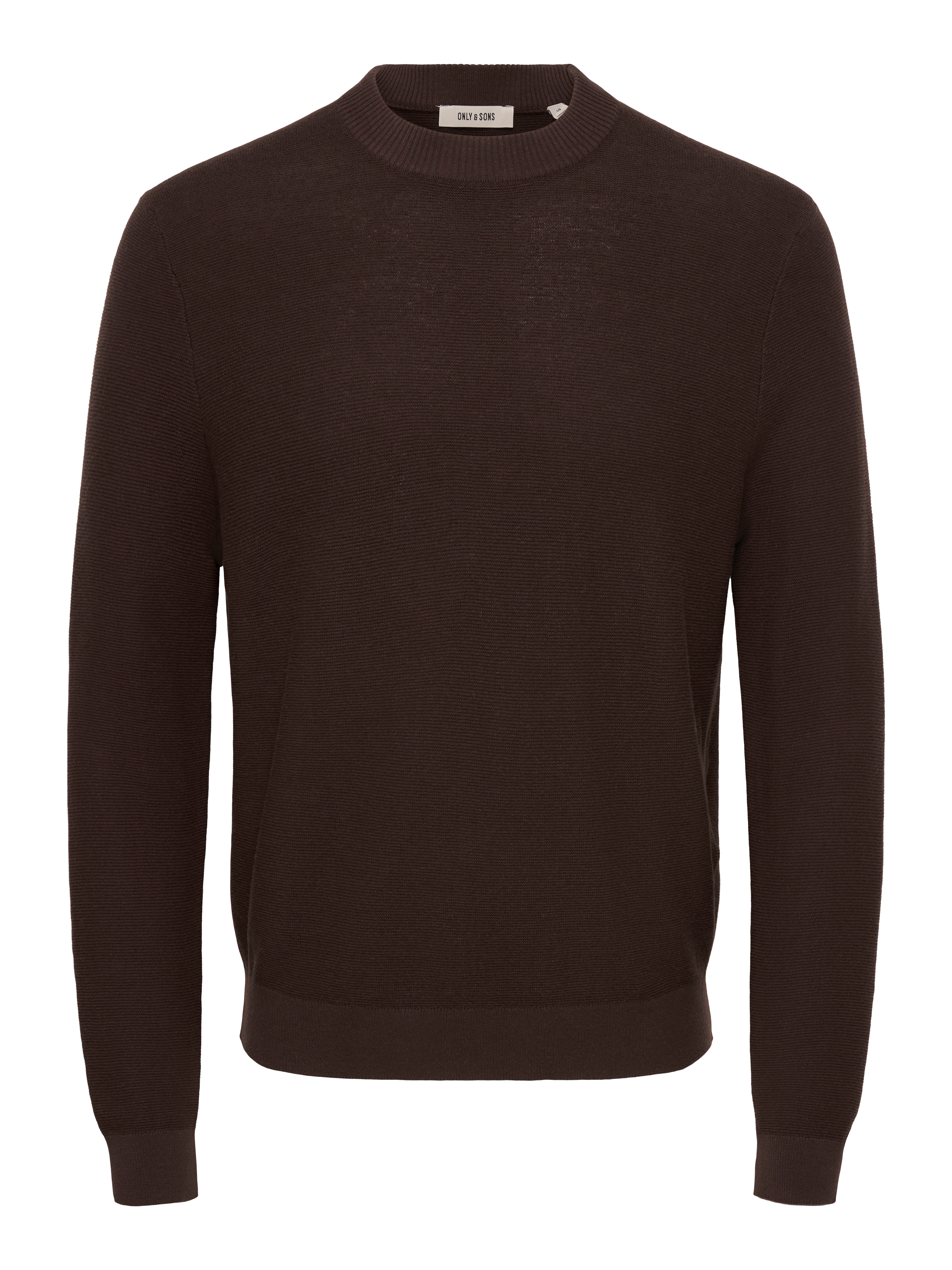 Camisola de Malha de Homem com Gola Mock Castanho-4