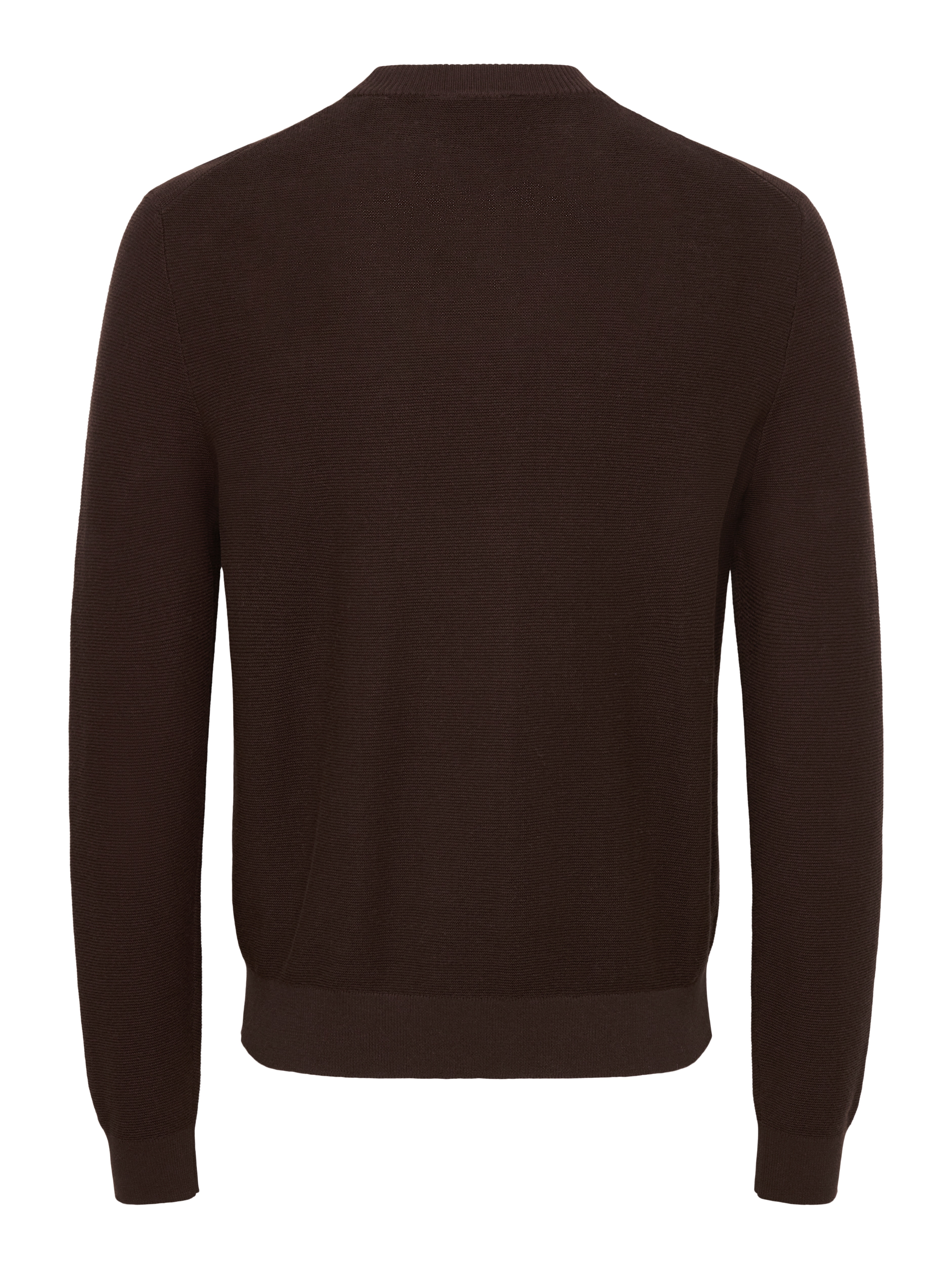 Camisola de Malha de Homem com Gola Mock Castanho-5