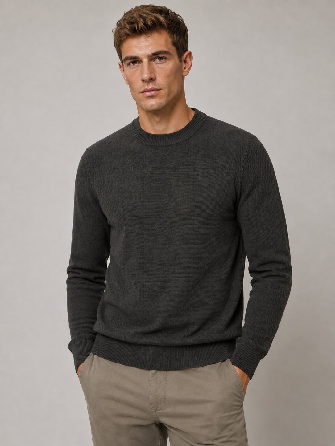 Imagem 0 de Camisola de Malha de Homem com Gola Mock