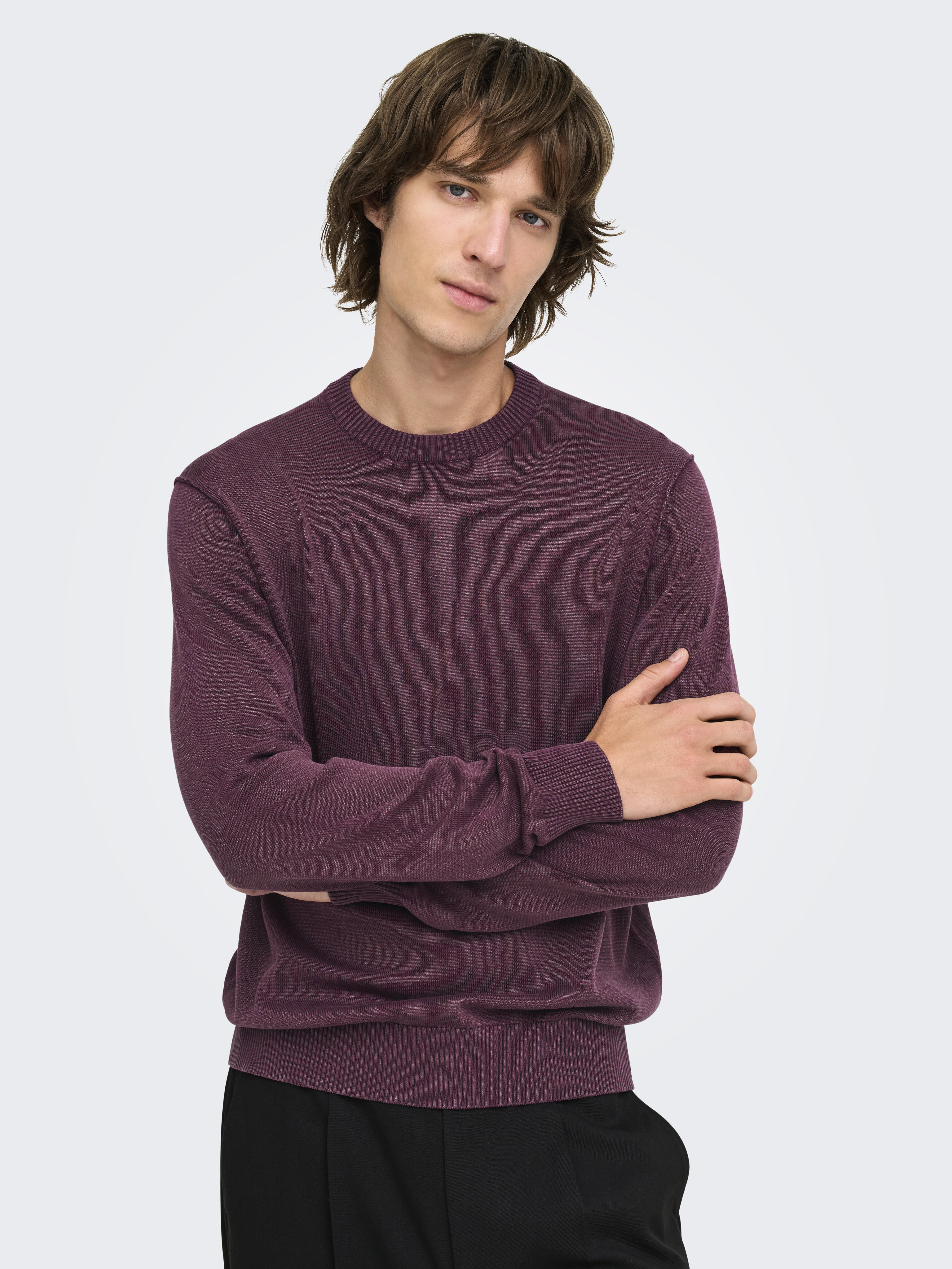 Imagem 0 de Camisola de malha com decote redondo