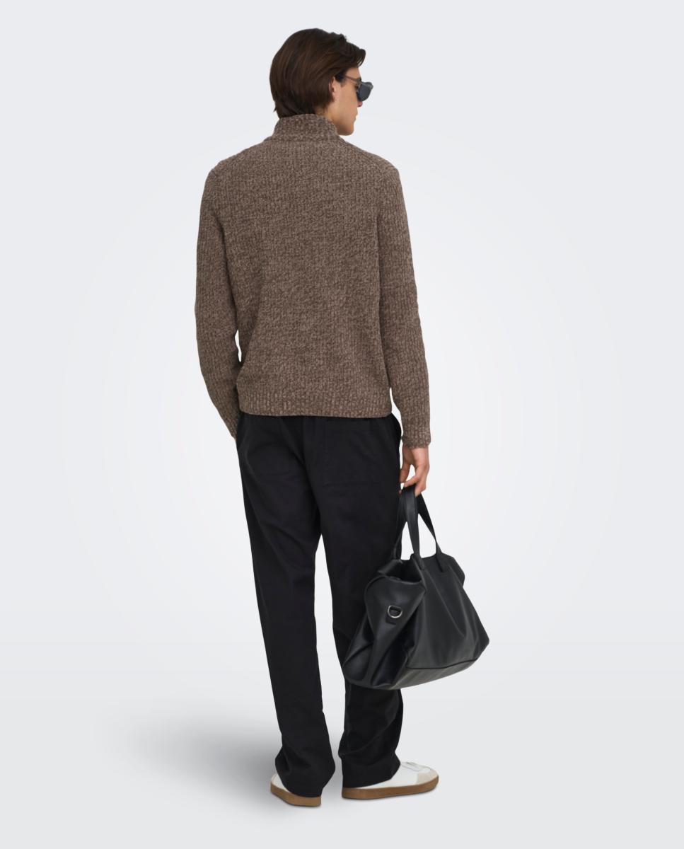 Camisola de Malha Regular Fit Castanho-escuro-2