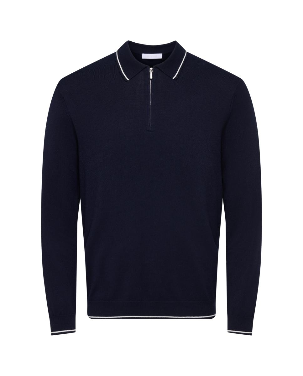 Polo de punto de hombre manga larga regular fit. - Only & Sons - Azul marino Azul marino-5