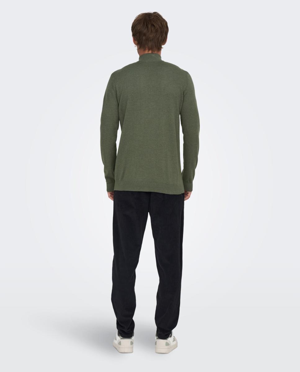 Imagen 2 de Jersey de hombre con cremallera hasta el pecho - Only & Sons - Verde Verde