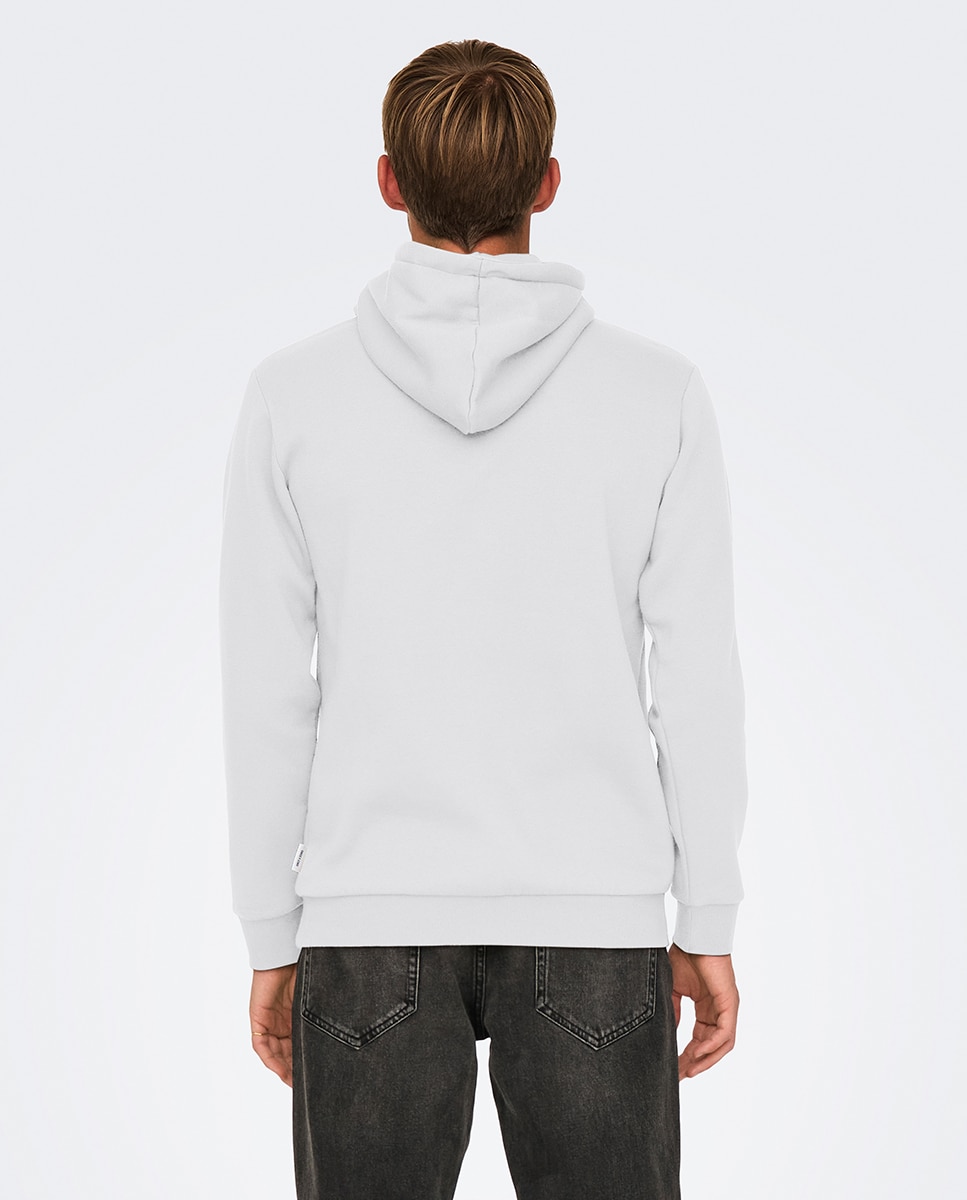 Sweatshirt de homem com capuz Cinzento-claro-2