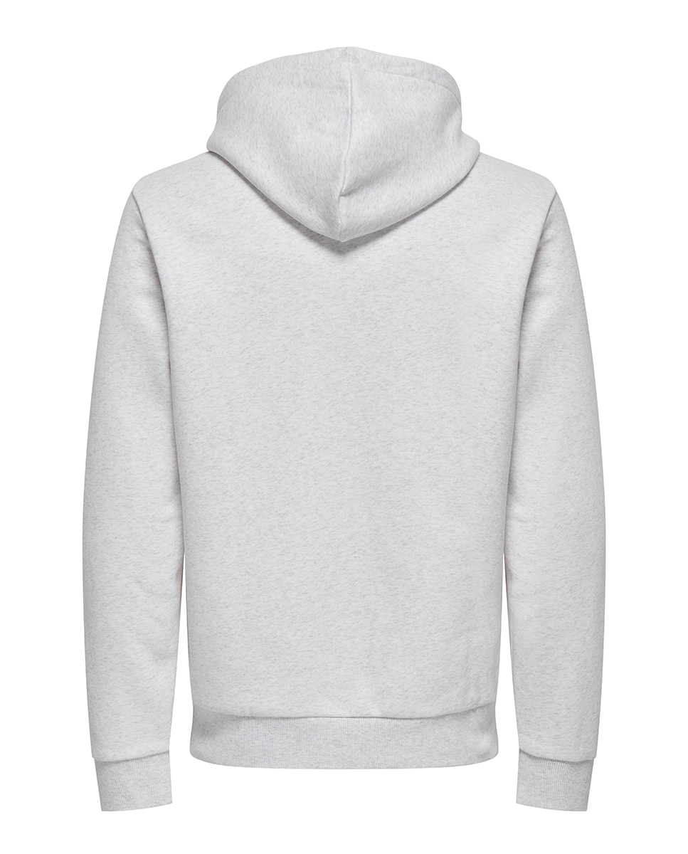 Sweatshirt de homem com capuz Cinzento-claro-4