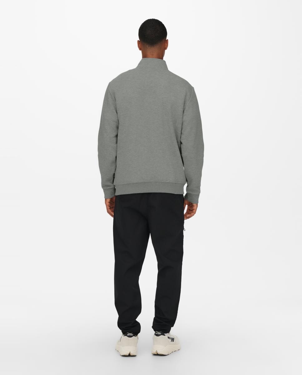 Sweatshirt Básica com Gola Alta Verde-2