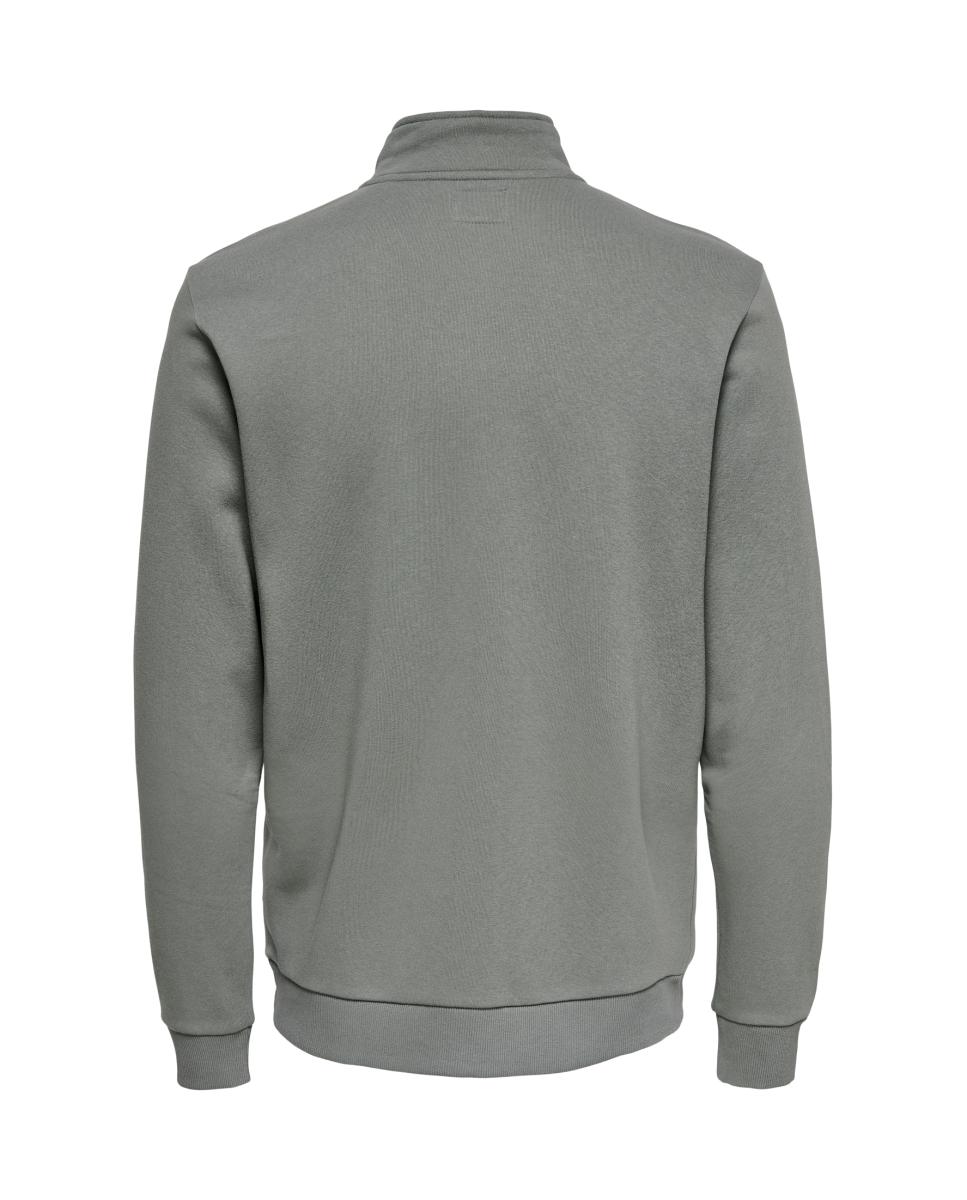 Sweatshirt Básica com Gola Alta Verde-4