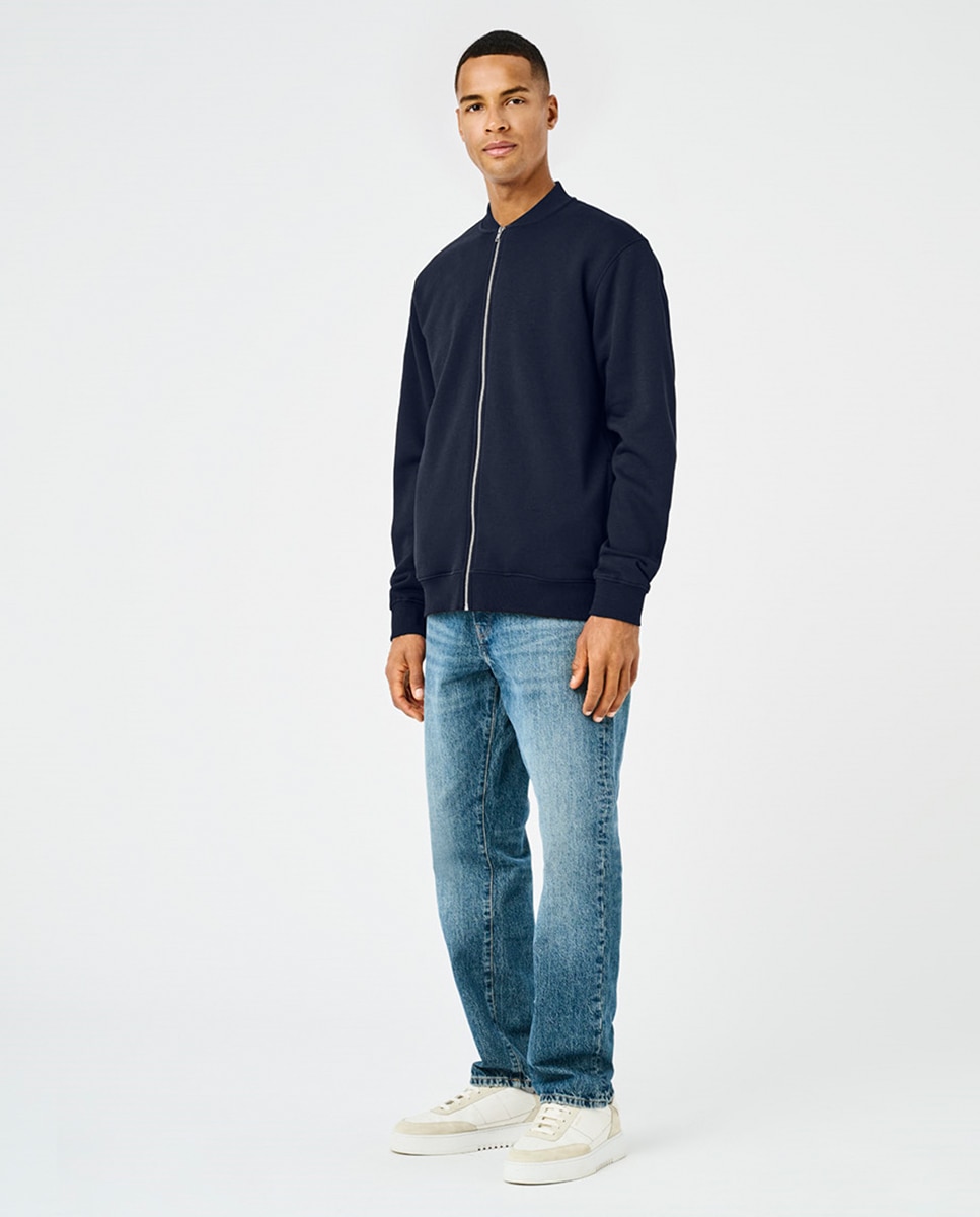 Sweatshirt Estilo Blusão Bomber Regular Fit Azul-1
