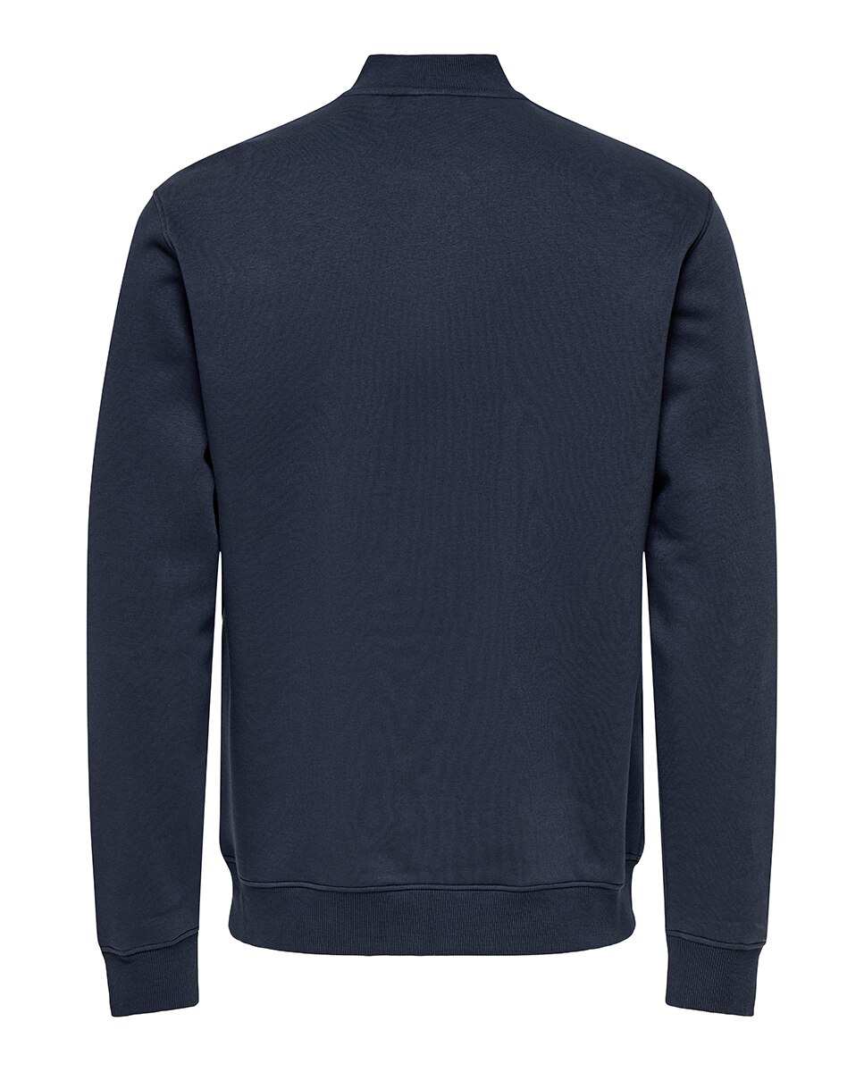 Sweatshirt Estilo Blusão Bomber Regular Fit Azul-3