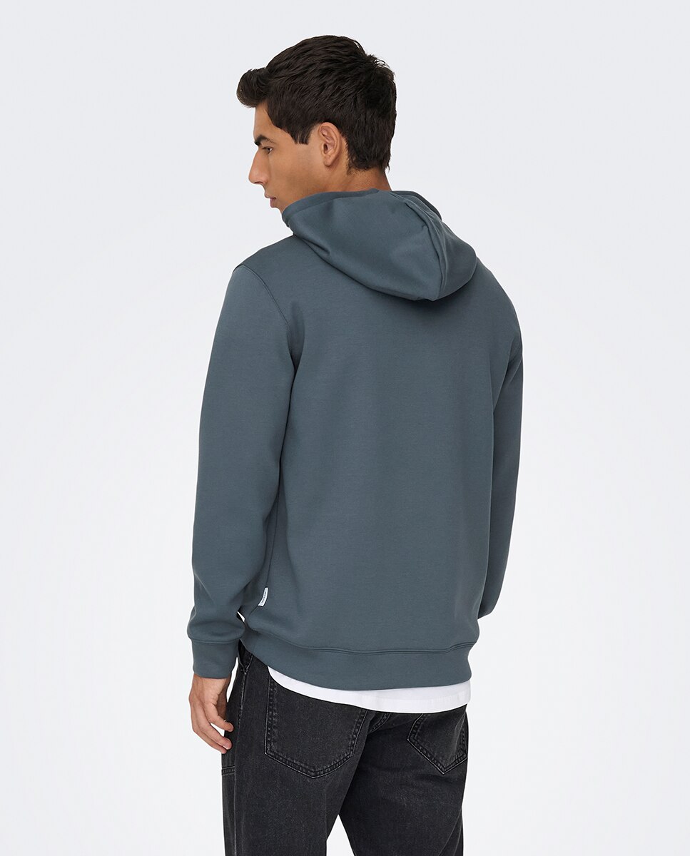 Sweatshirt de Bolso Canguru Regular Fit Azul-2