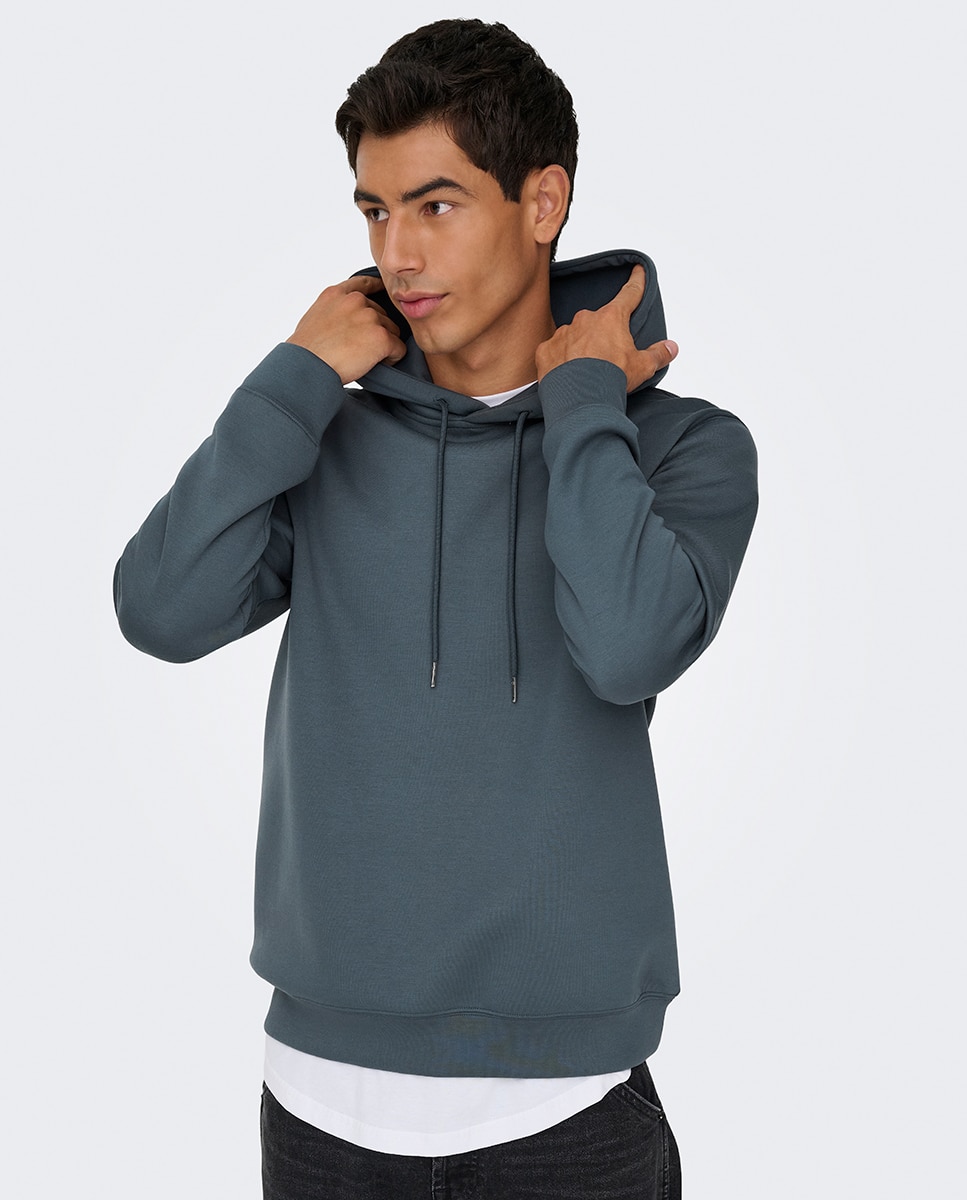 Sweatshirt de Bolso Canguru Regular Fit Azul-3