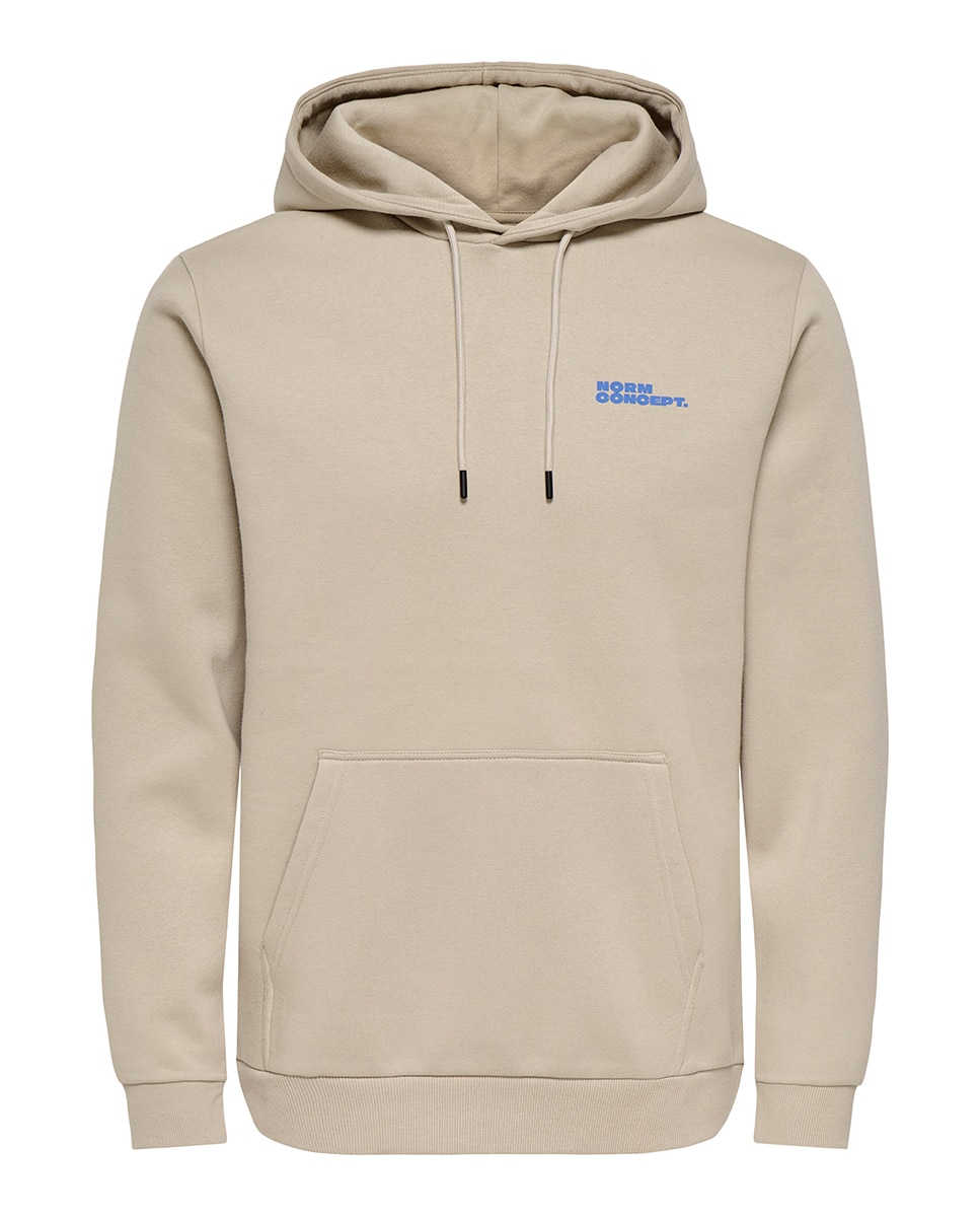 Sweatshirt Canguru Regular Fit Bege-5