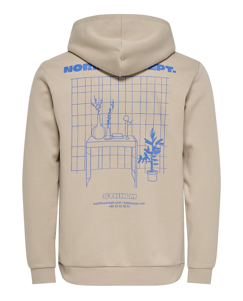 Sweatshirt Canguru Regular Fit Bege-6