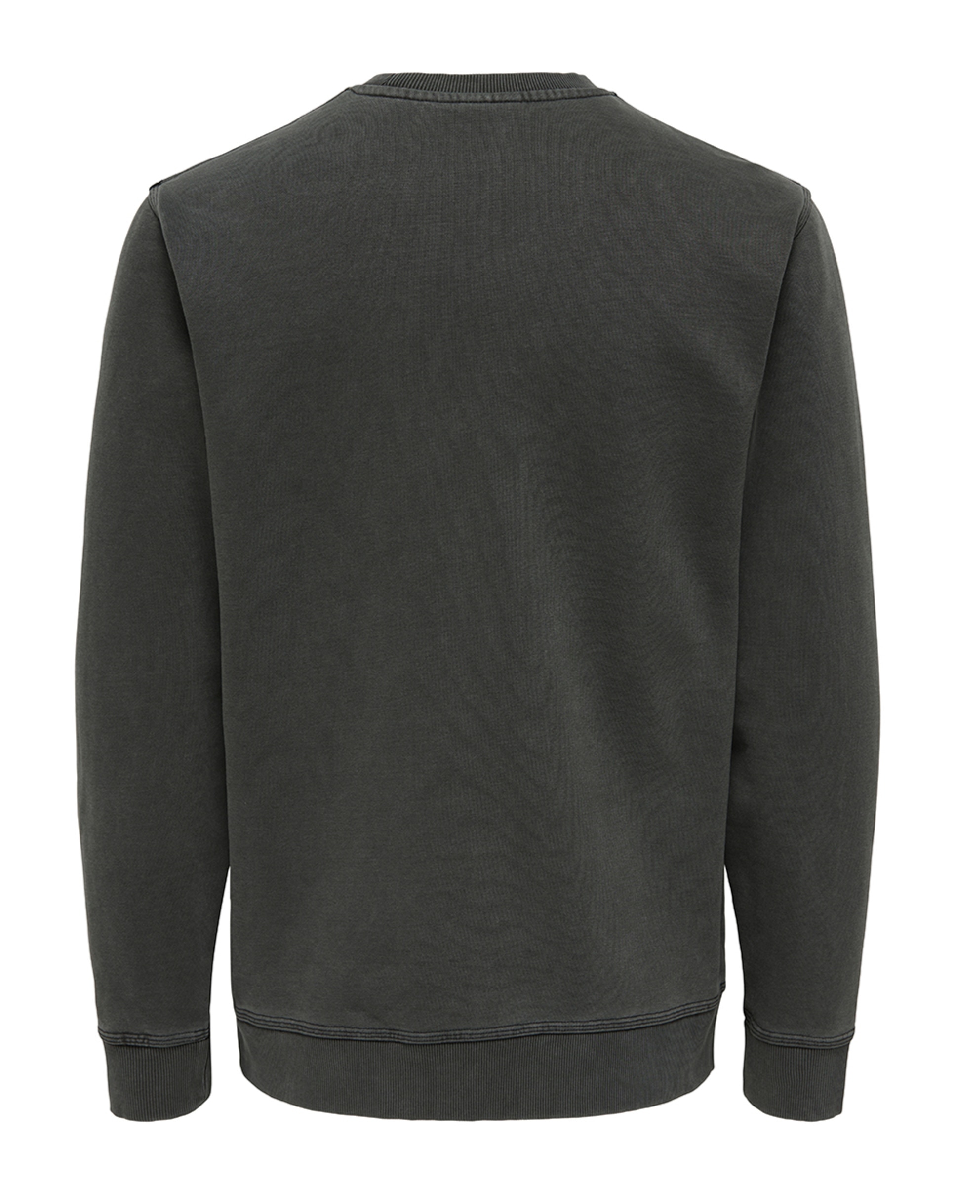 Sweatshirt Regular Fit com Decote Redondo Preto-6