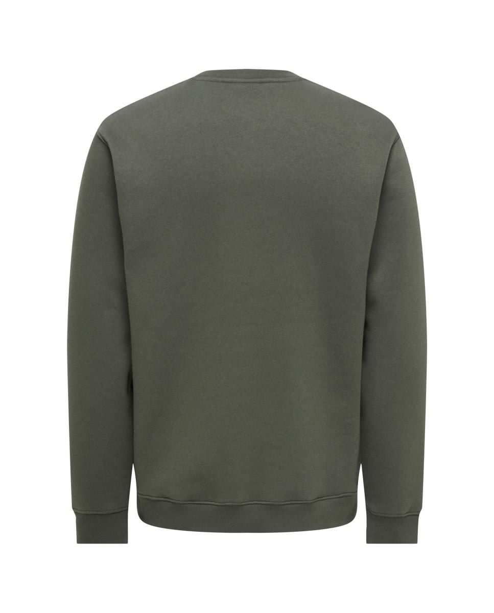 Sweatshirt Regular Fit com Gola Redonda Cinzento-4