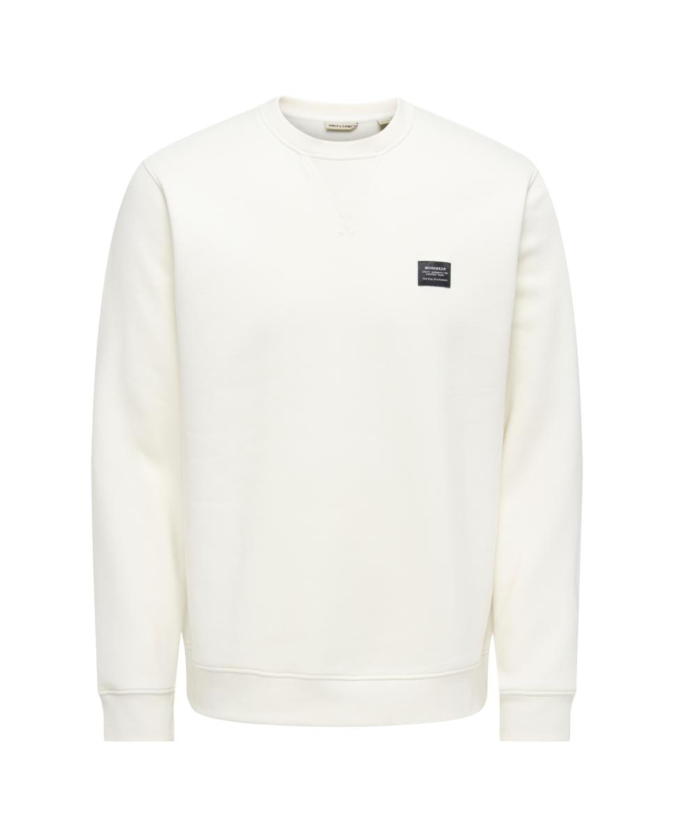 Sweatshirt Regular Fit com Gola Redonda Branco-2