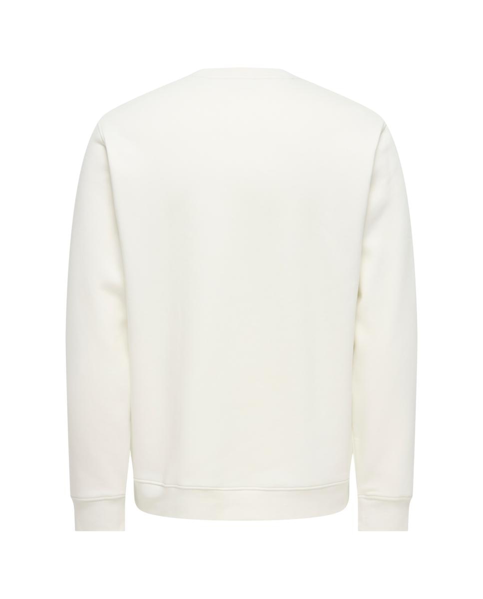 Sweatshirt Regular Fit com Gola Redonda Branco-3