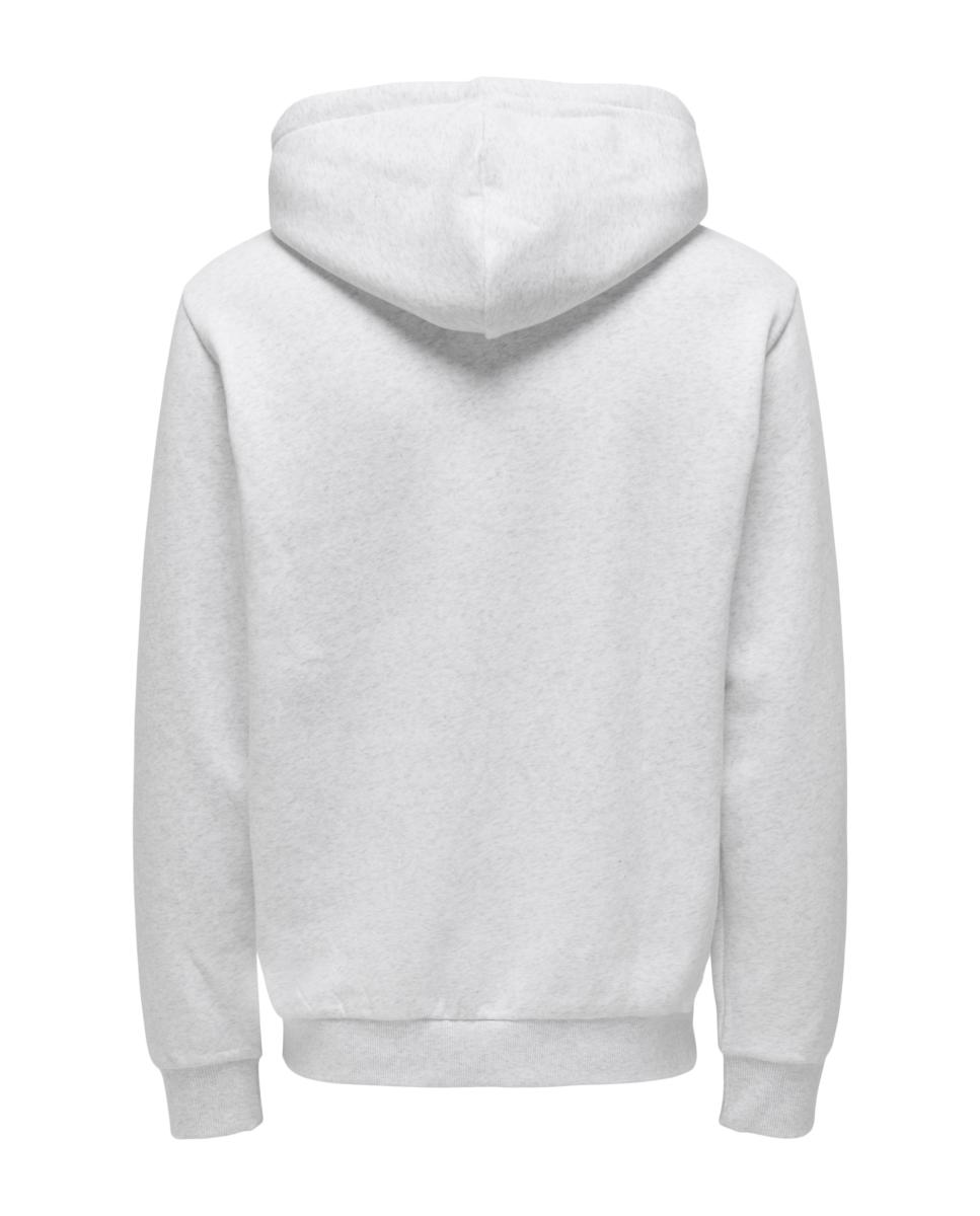 Sweatshirt com Capuz e Fecho de Correr Cinzento-claro-4