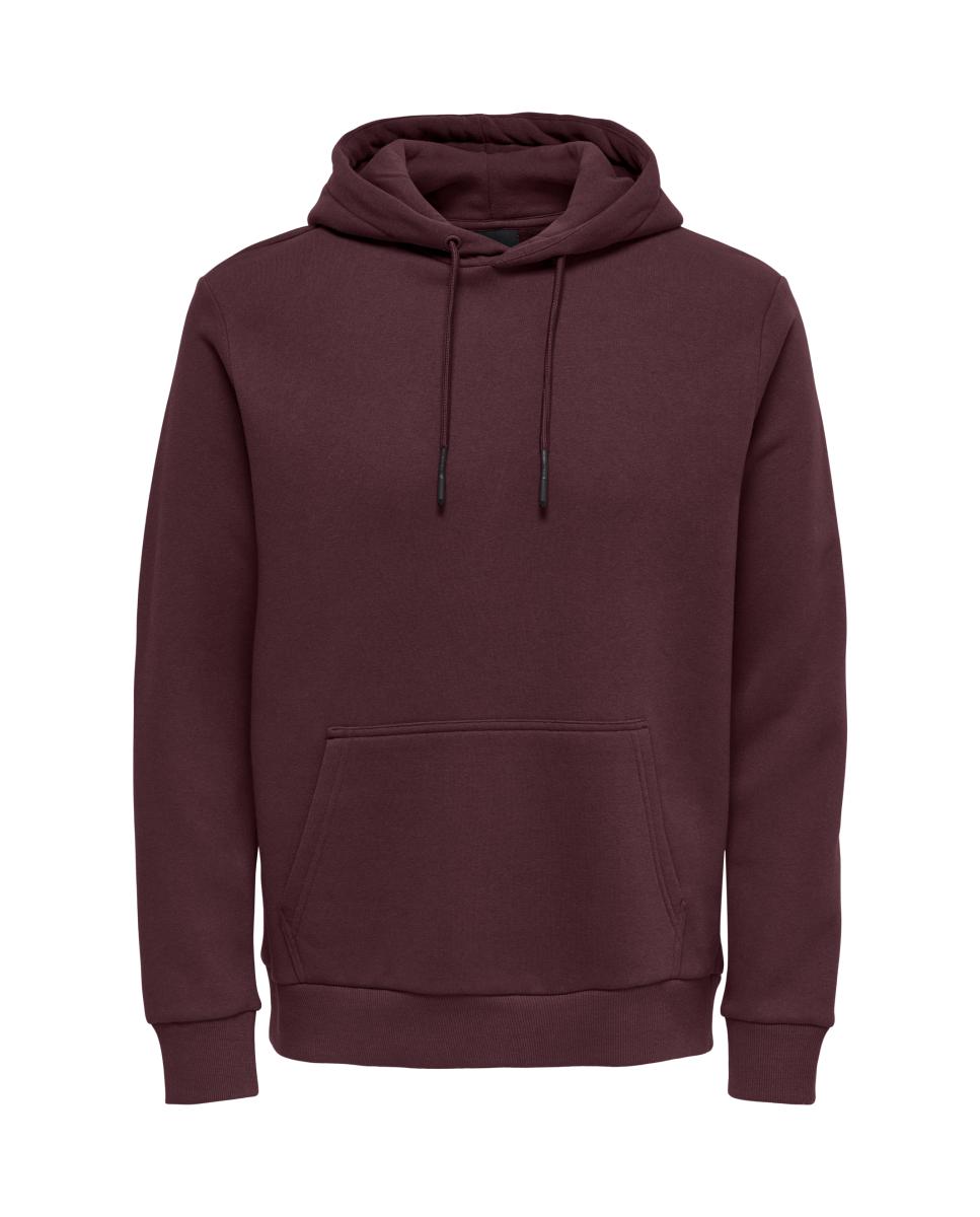 Sweatshirt de Homem Básica com Capuz Bordeaux-4