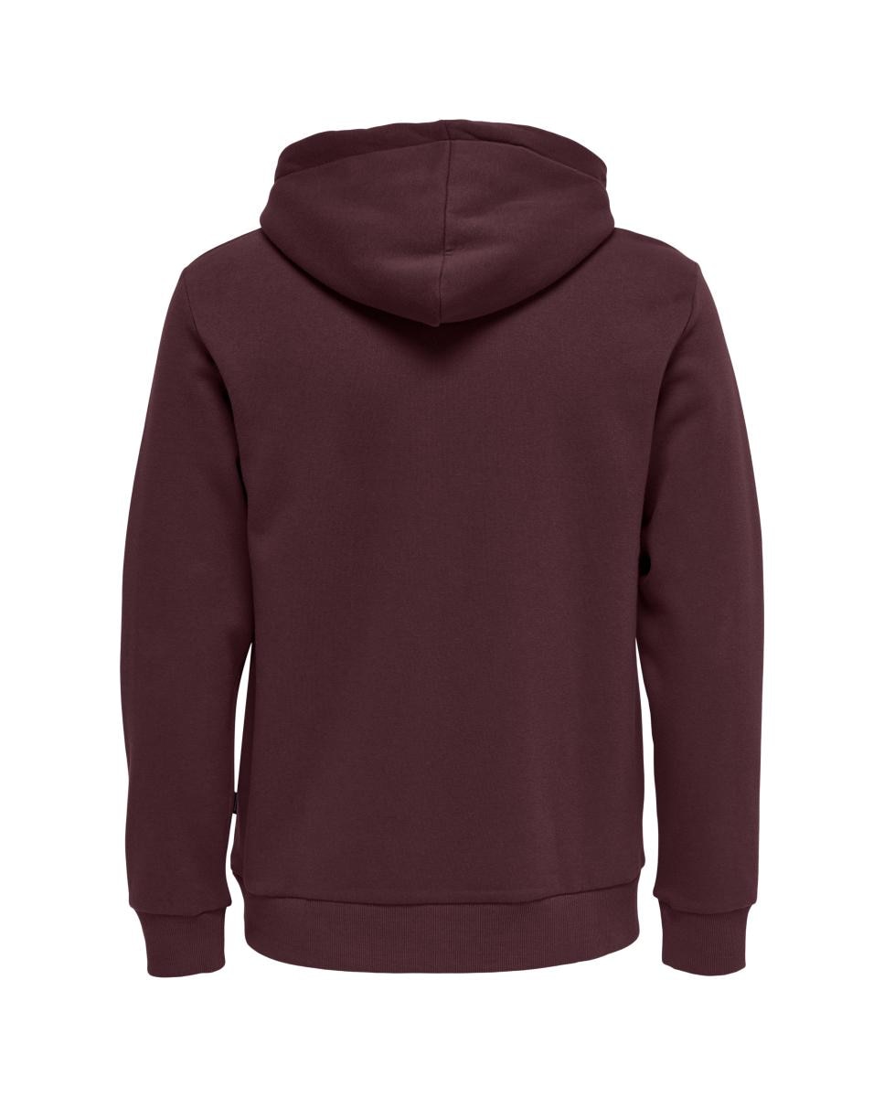 Sweatshirt de Homem Básica com Capuz Bordeaux-5