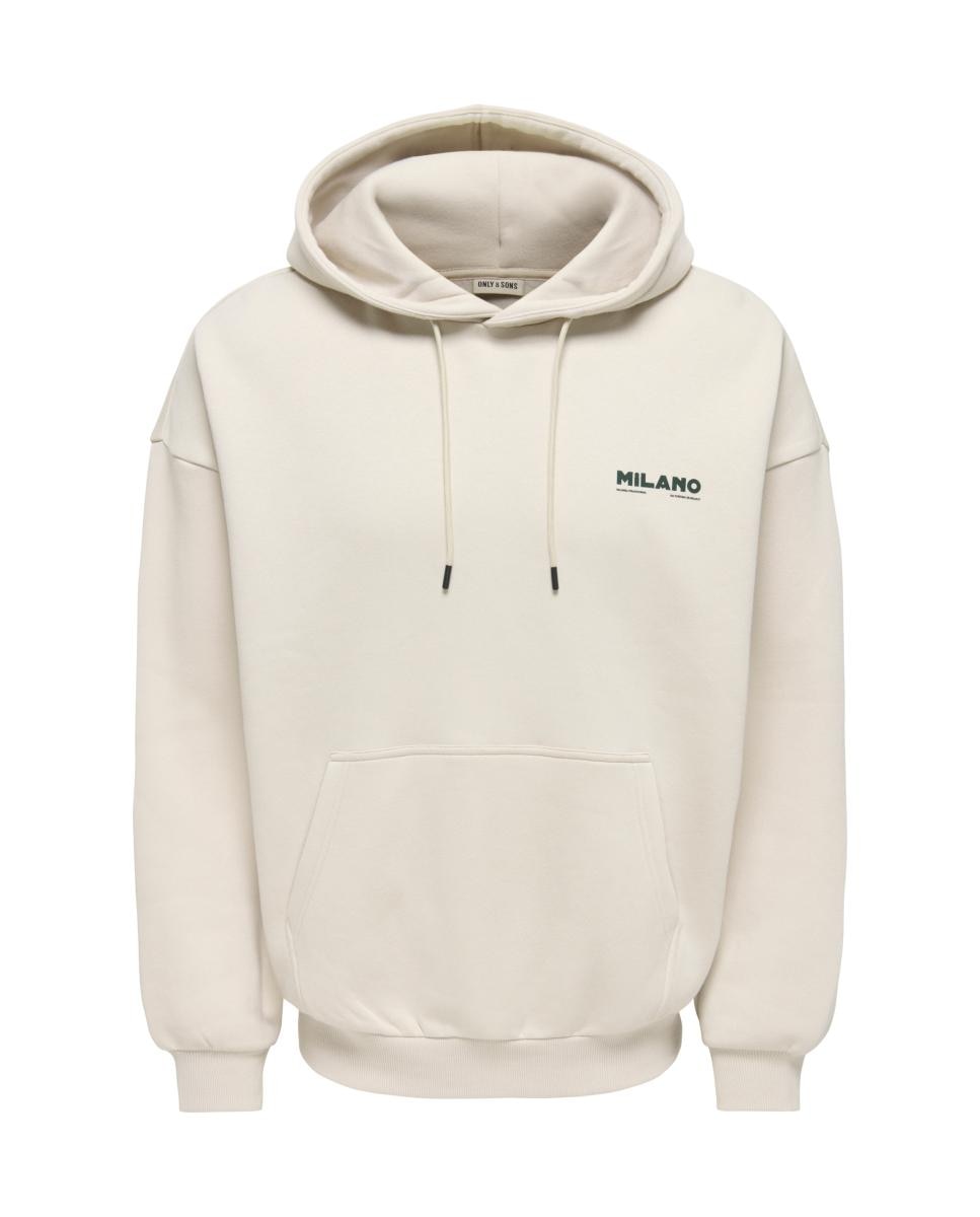 Sweatshirt com Capuz e Detalhe à Frente Bege-3