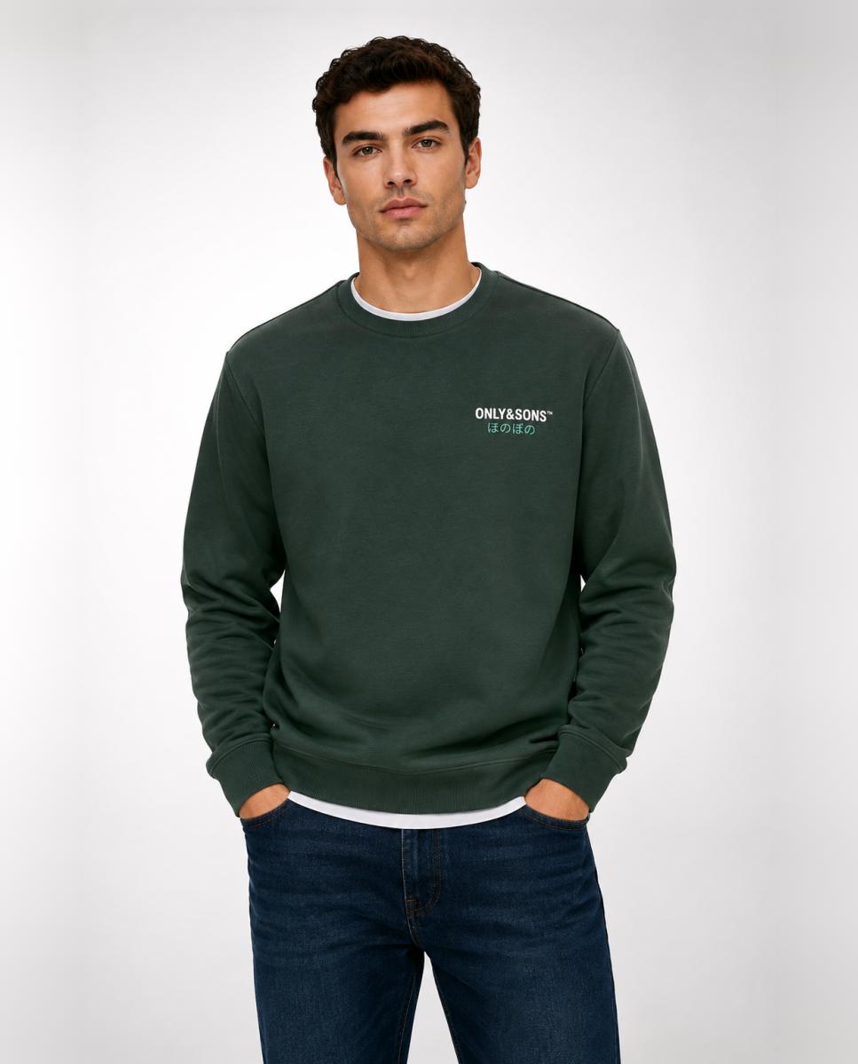 Imagem 0 de Sweatshirt de Homem com Gola Redonda e Estampado Traseiro