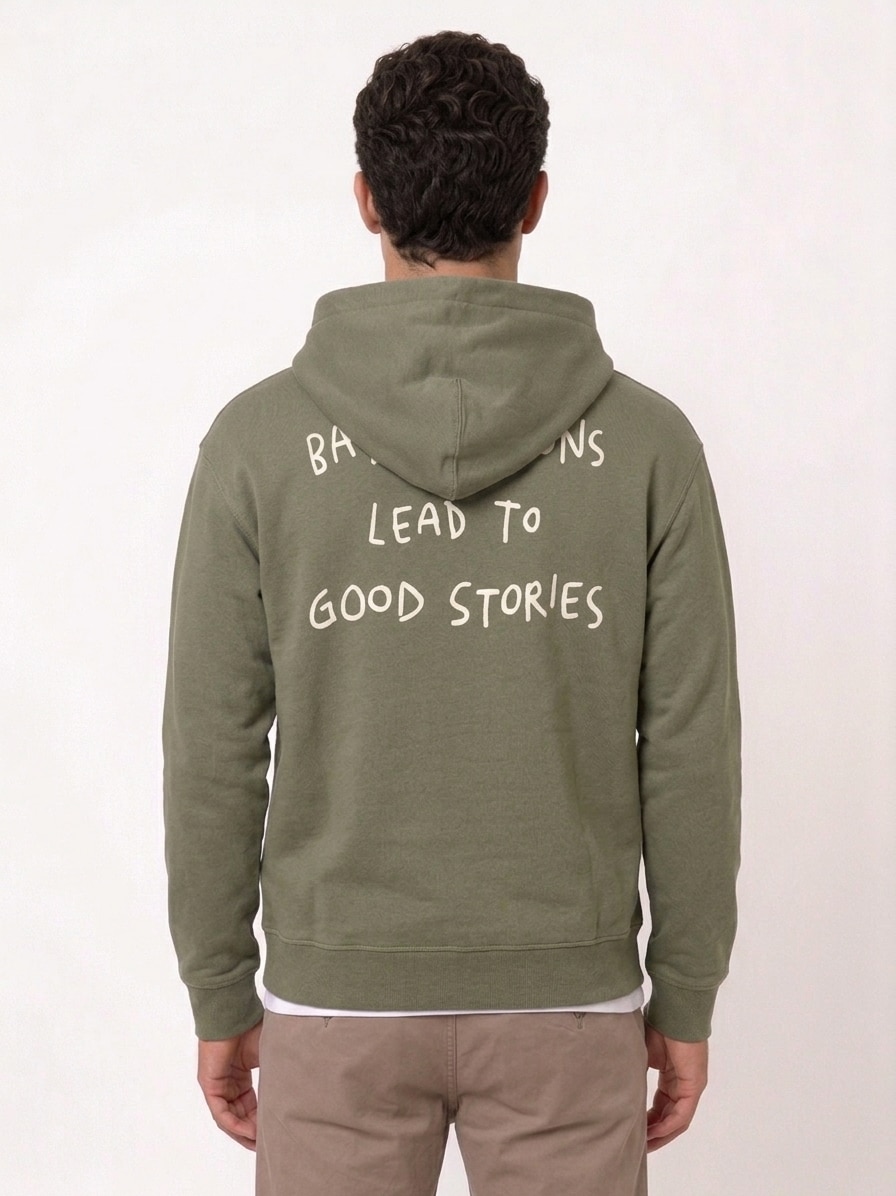 Sweatshirt com Capuz e Detalhe à Frente Verde-claro-2