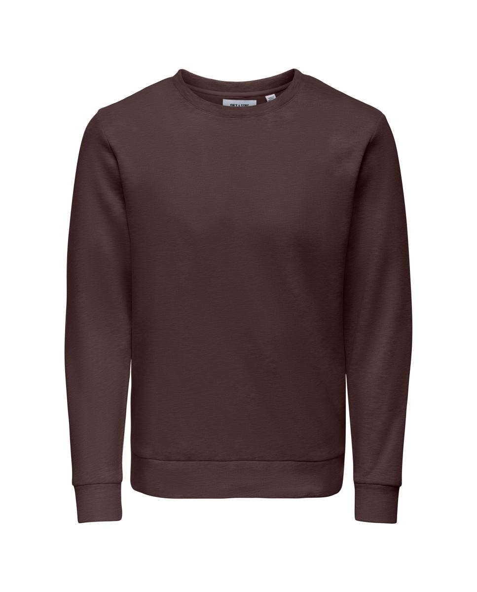 Sudadera de hombre regular fit. - Only & Sons - Marrón oscuro Marrón oscuro-3