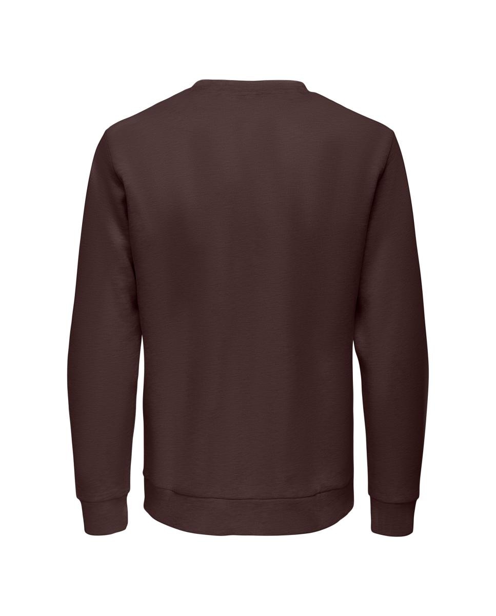 Sudadera de hombre regular fit. - Only & Sons - Marrón oscuro Marrón oscuro-4