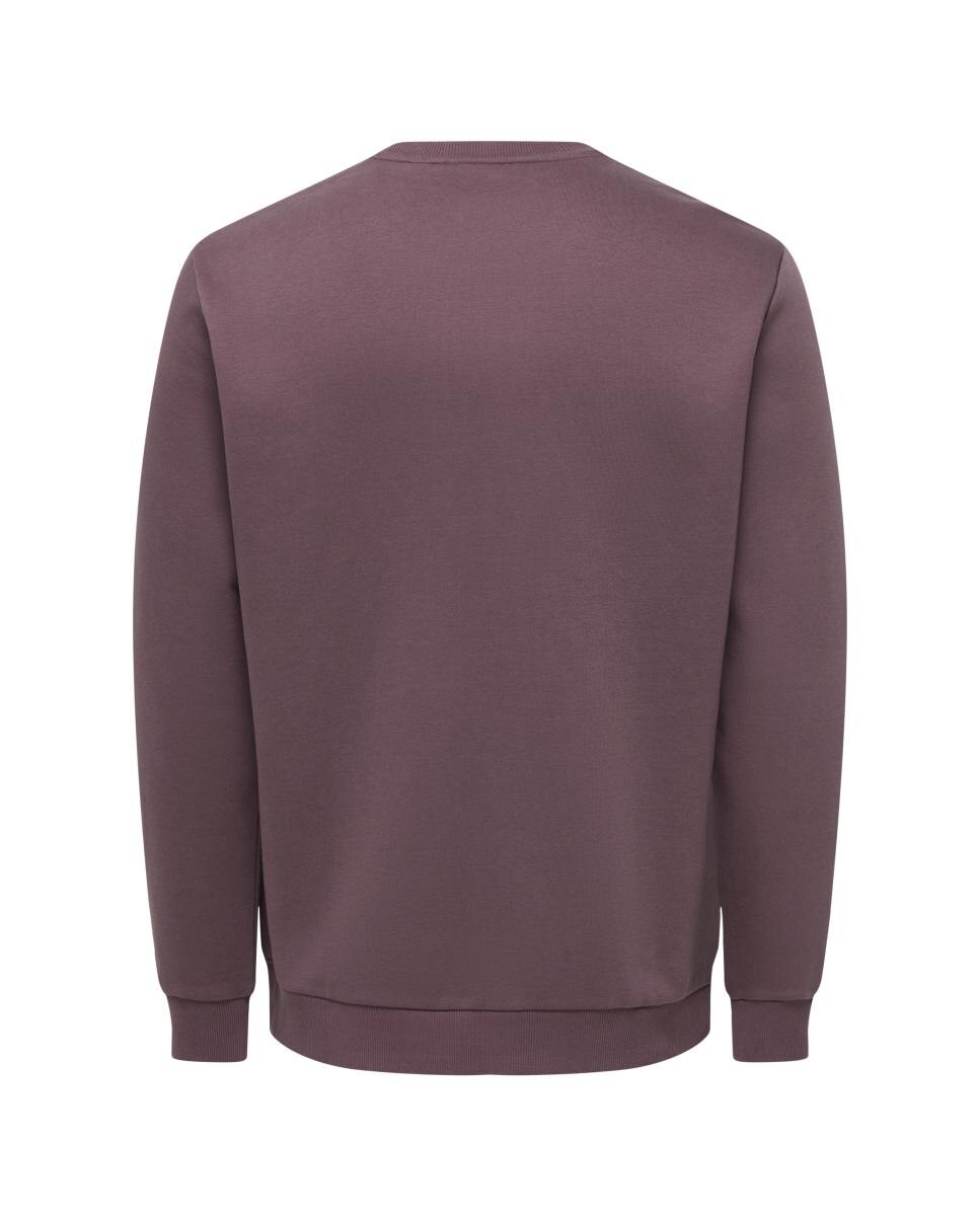 Sudadera de hombre básica con cuello redondo. - Only & Sons - Burdeos Burdeos-6