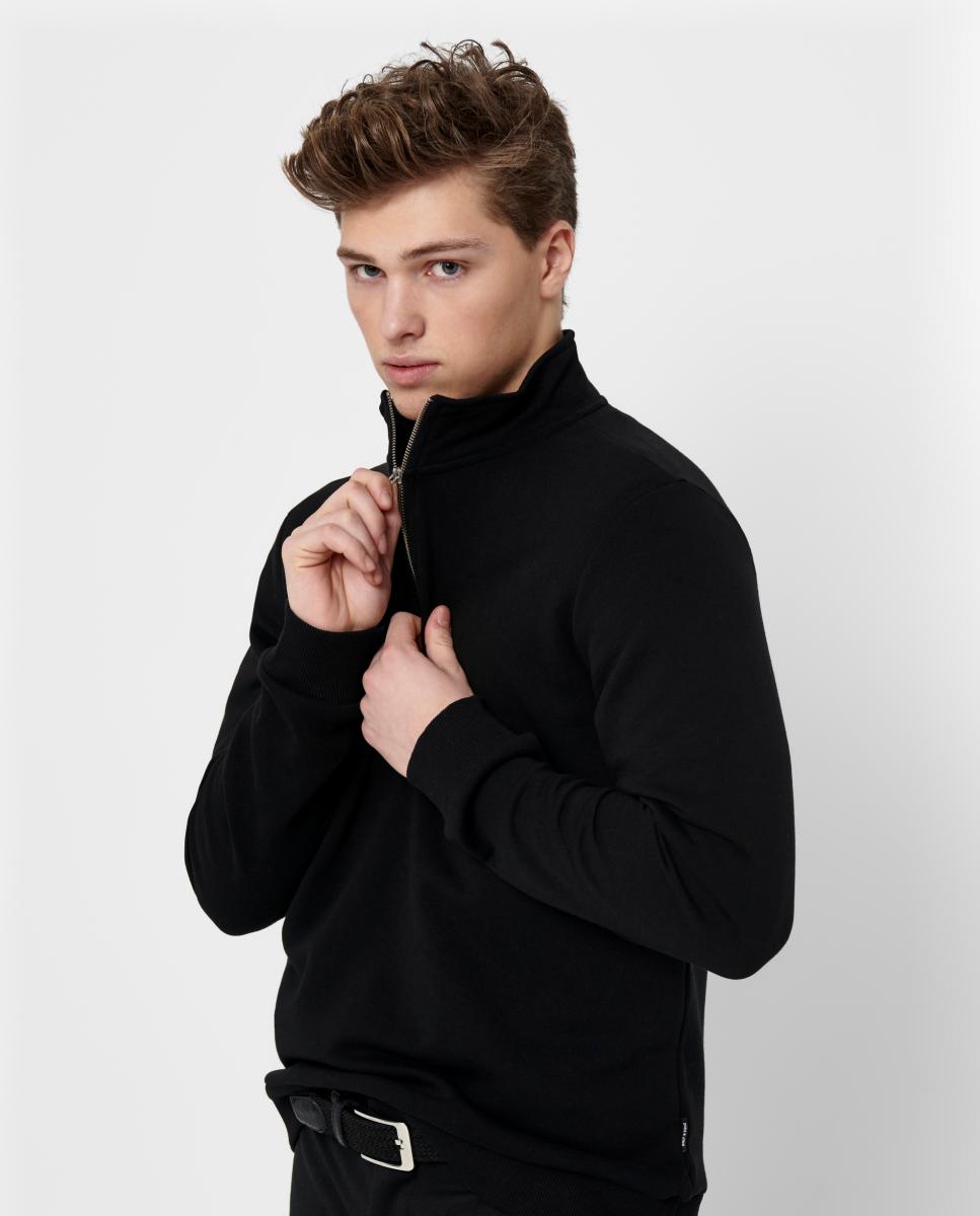 Sudadera de hombre básica con cuello alto. - Only & Sons - Negro Negro-2