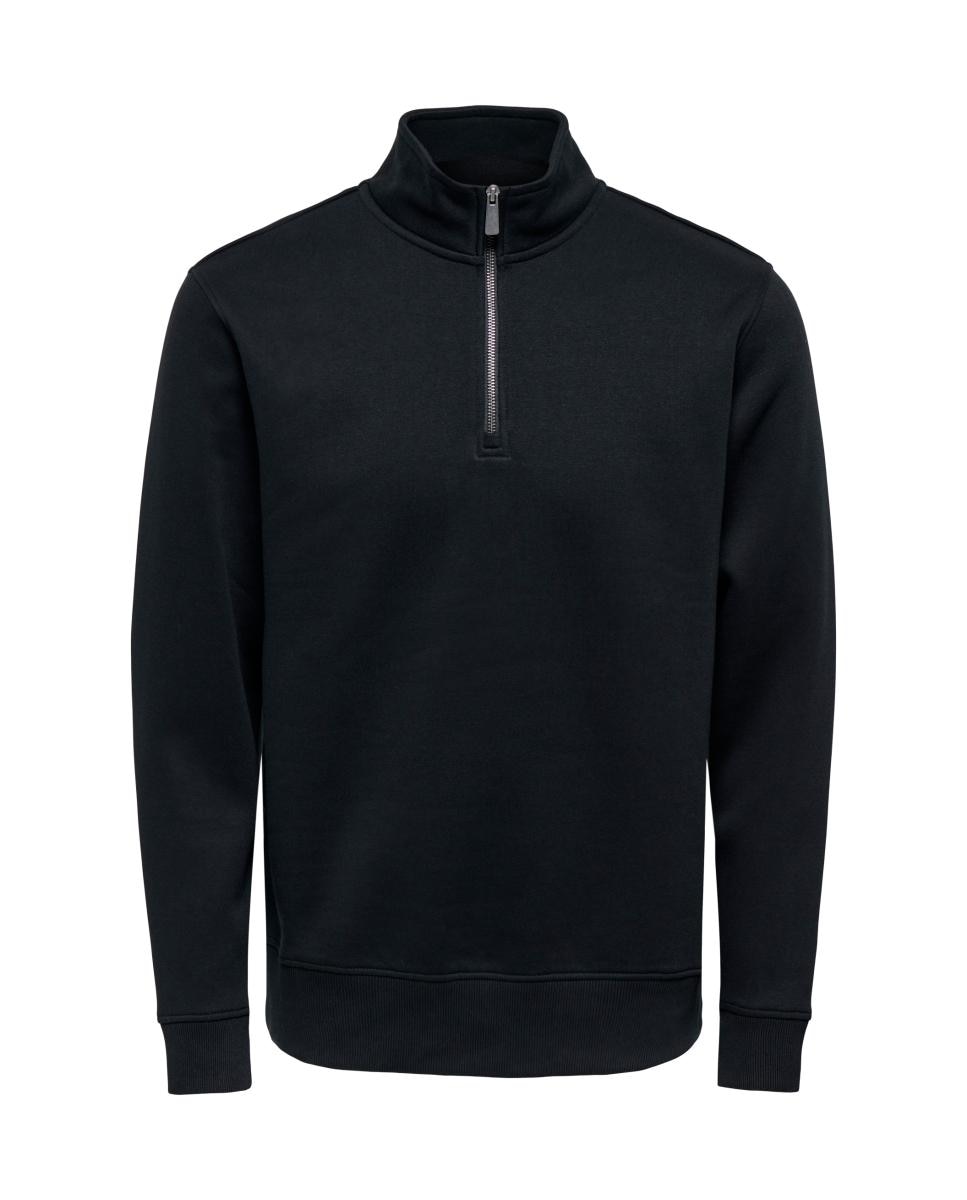 Sudadera de hombre básica con cuello alto. - Only & Sons - Negro Negro-4