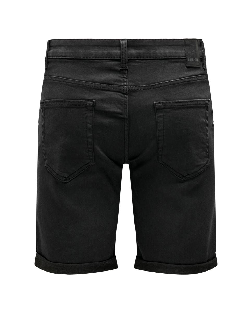 Bermudas de ganga pretas de homem Preto-4