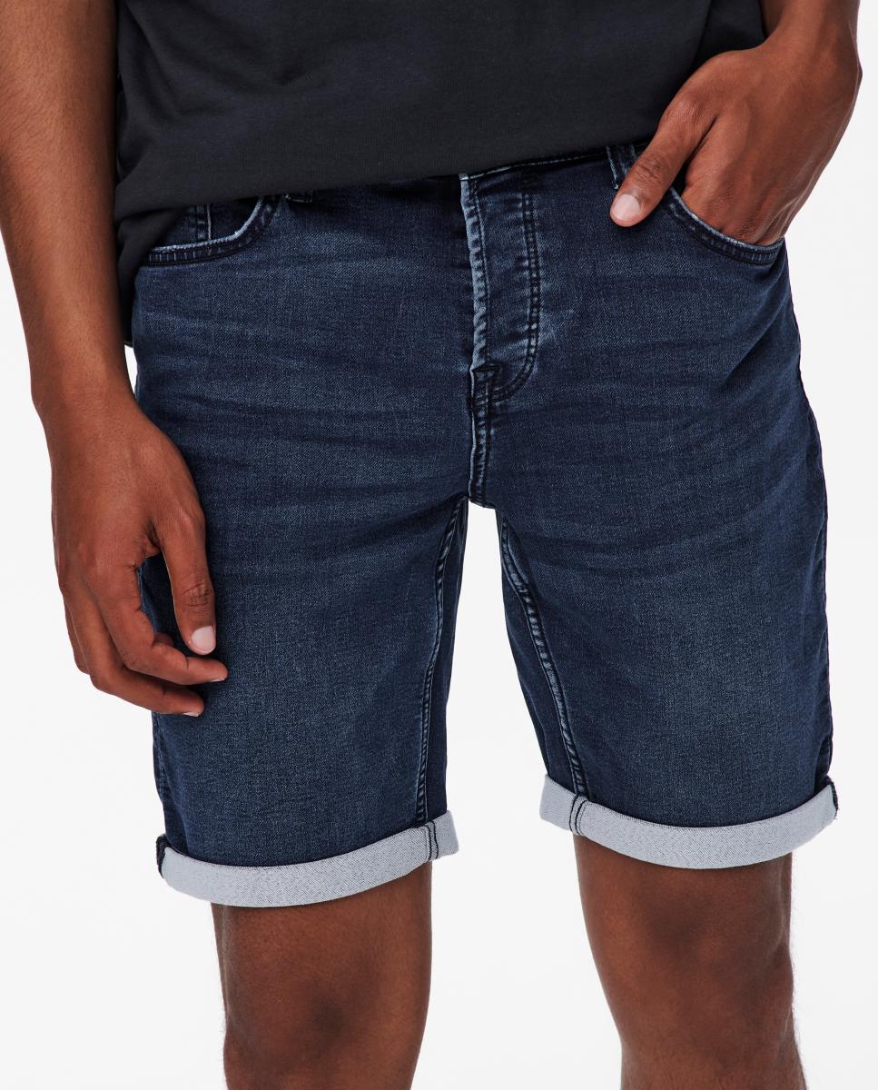 Bermudas de ganga azuis de homem Azul-claro-3