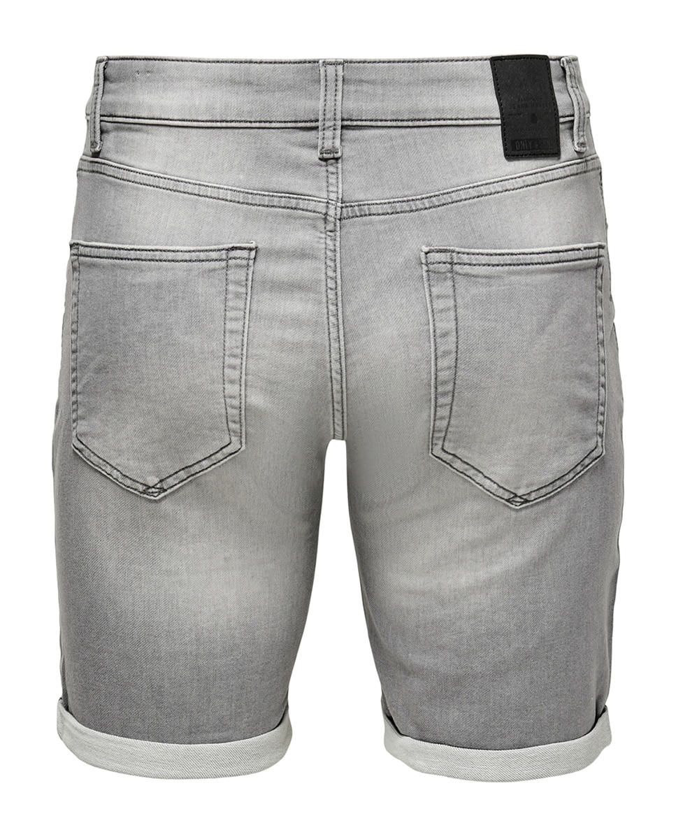 Bermudas de ganga cinzentas de homem Cinzento-claro-5