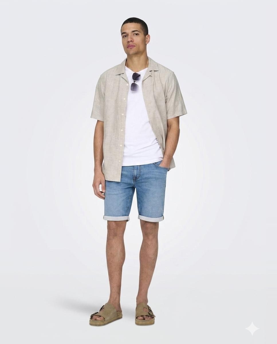 Only & Sons - Bermuda vaquera de hombre azul.
