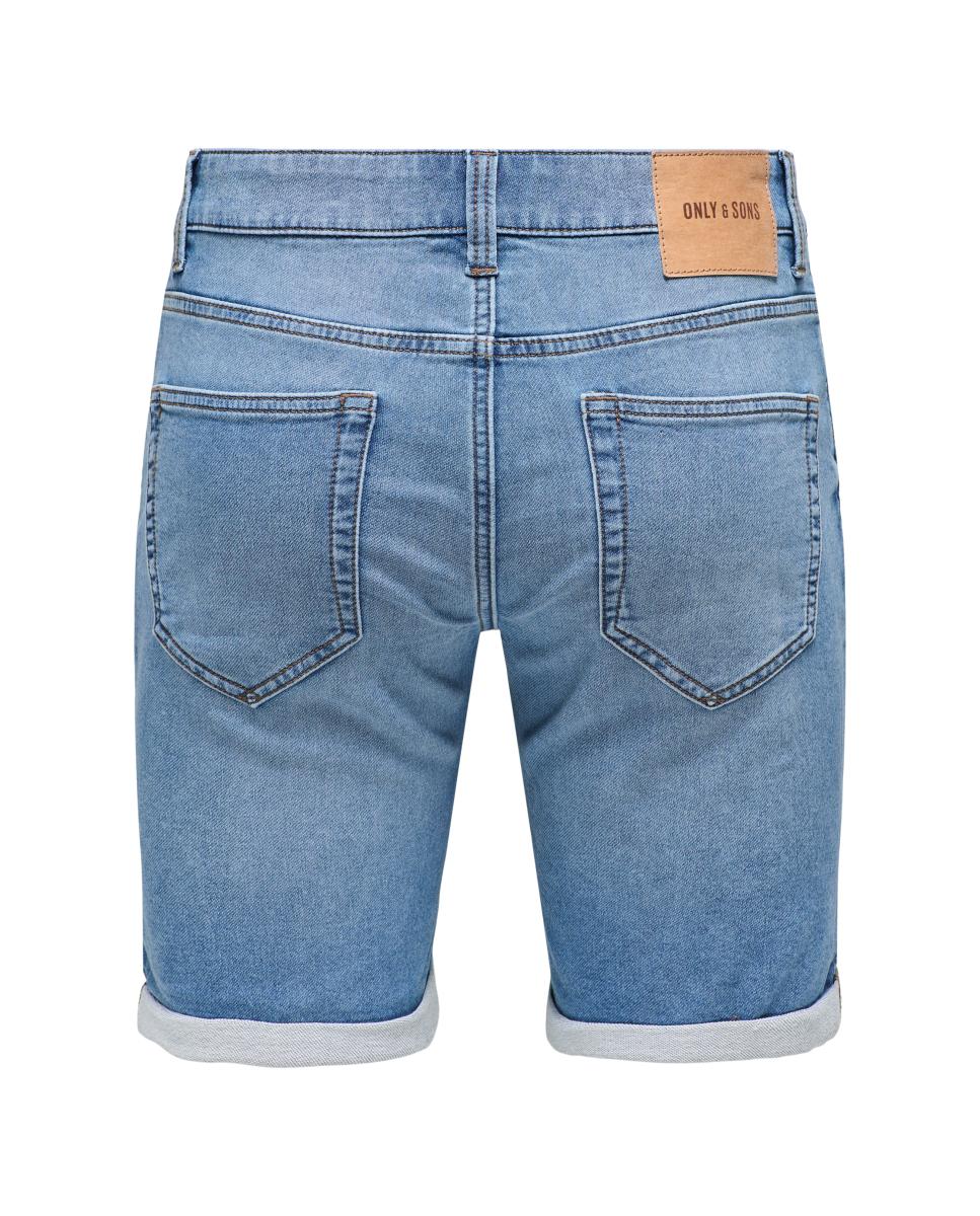 Bermudas de ganga azuis de homem Azul-claro-7