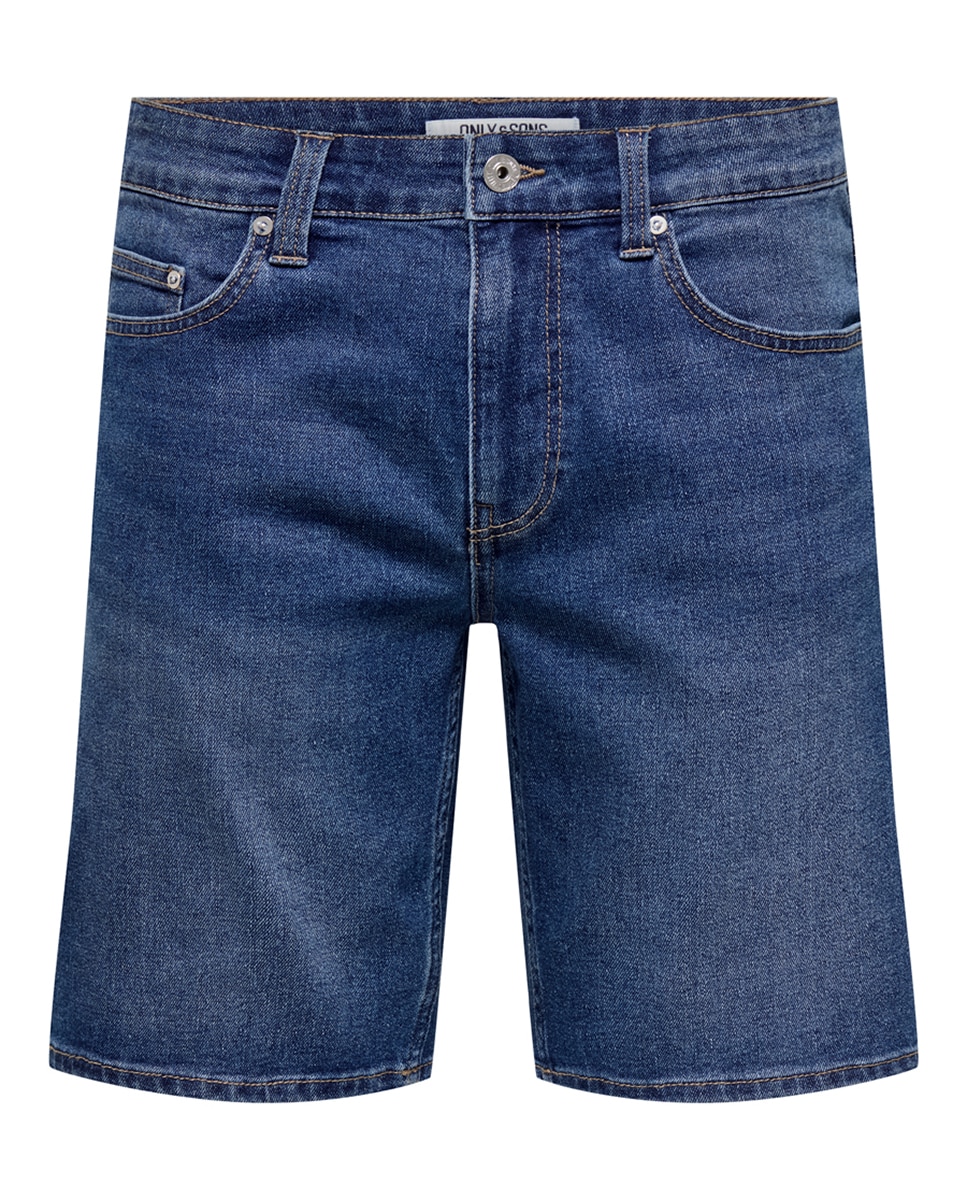 Bermuda vaquera de hombre regular fit - Only & Sons - Azul Azul-6