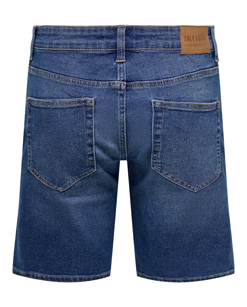 Bermuda vaquera de hombre regular fit - Only & Sons - Azul Azul-7