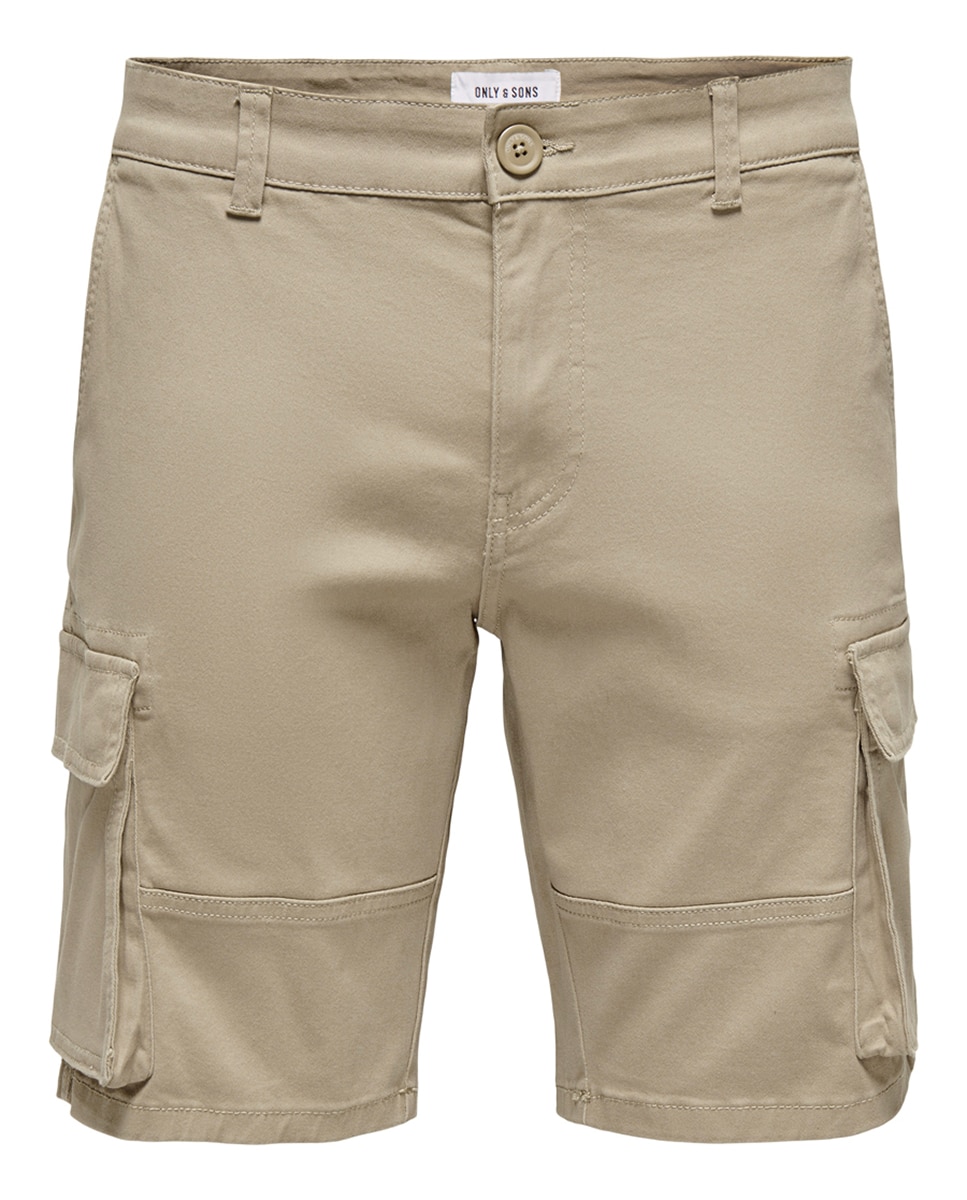 Bermudas Cargo Regular Fit Bege-6