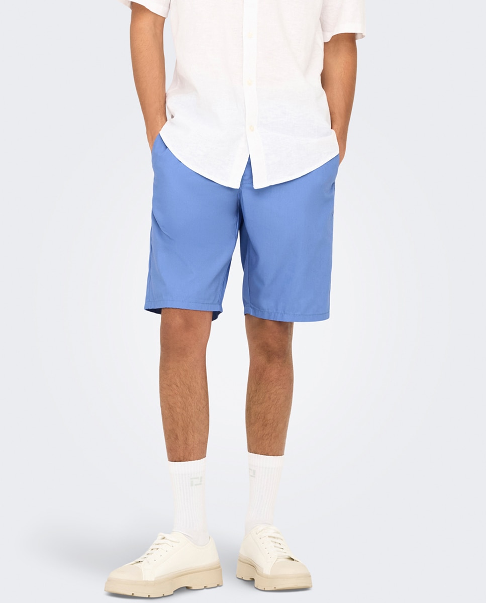 Bermudas Slim Fit Azul-2