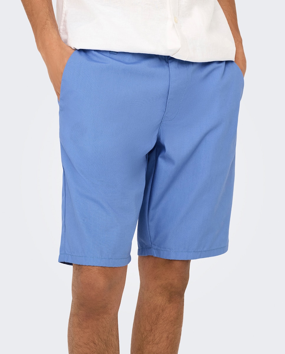 Bermudas Slim Fit Azul-3