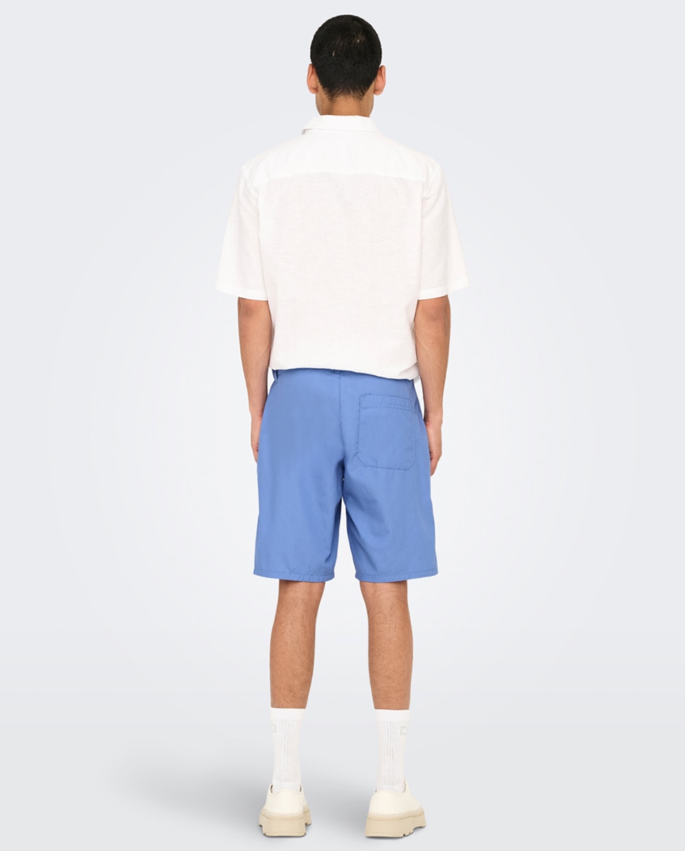 Bermudas Slim Fit Azul-4
