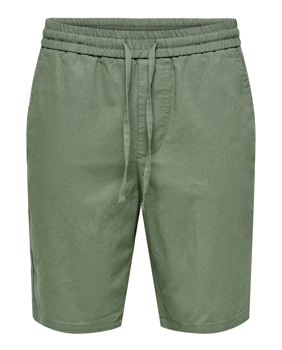 Bermudas de Linho Verde Água-4