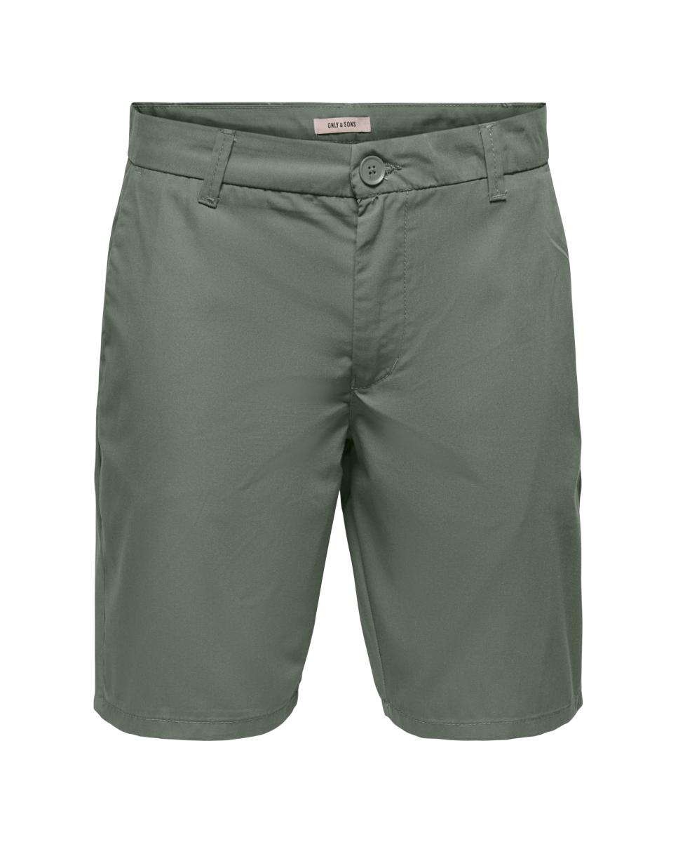 Pantalón bermuda de hombre slim fit - Only & Sons - Verde Verde-3