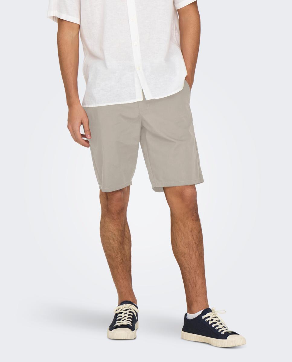 Bermudas Slim Fit Bege-1