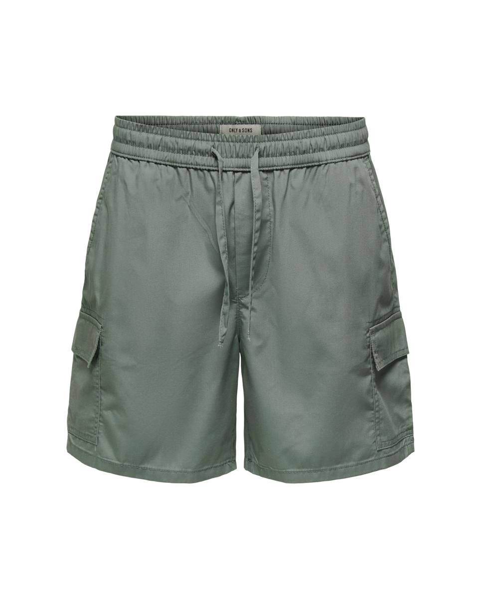 Bermudas Cargo Slim Fit Verde-3